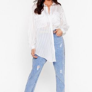 Nasty Gal semi-sheer shirt